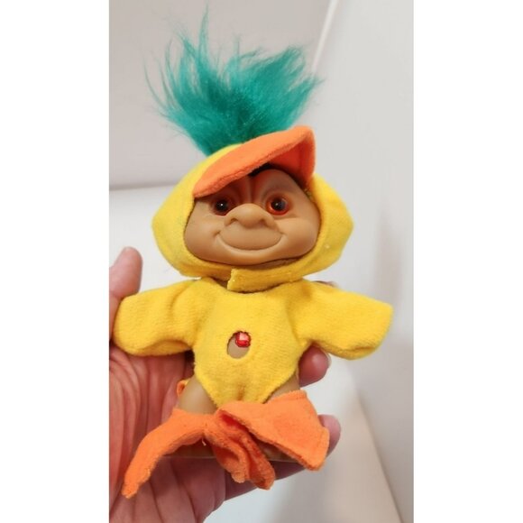 Vintage Lot of 4 Trolls - Lotto Rainbow Chicken and Baby Rainbow - Picture 7 of 16